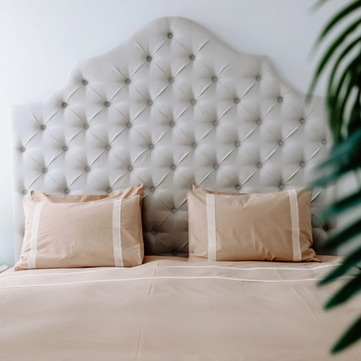 Lenjerie de pat cu dantelă, percale – Peach Fuzz
