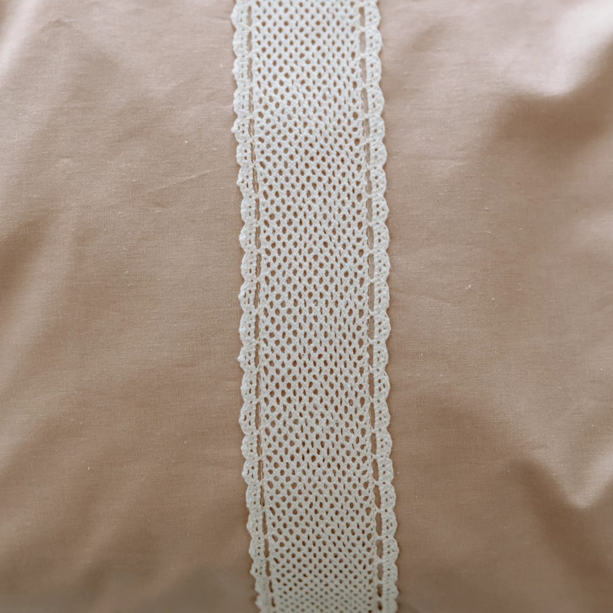 Lenjerie de pat cu dantelă, percale – Peach Fuzz