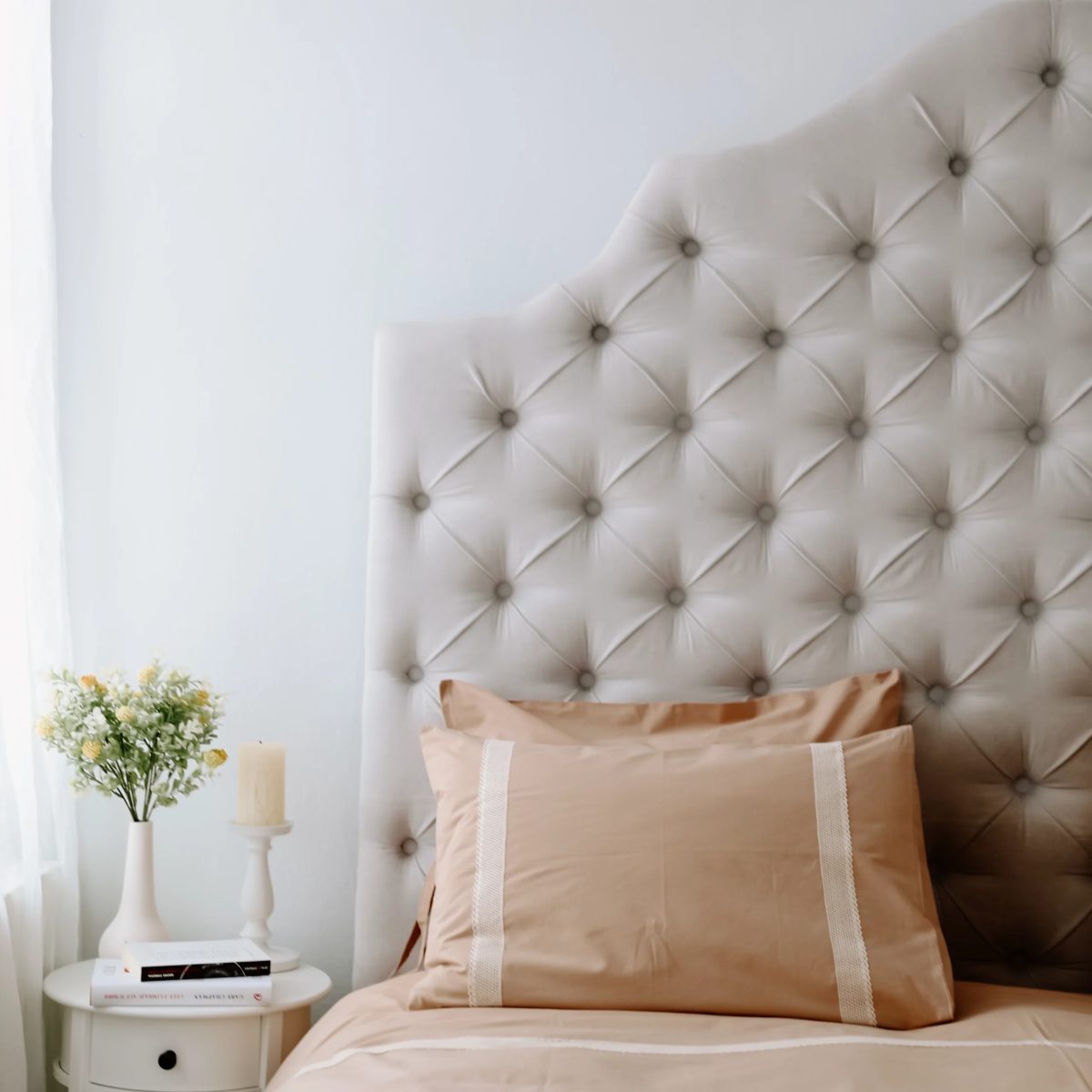 Lenjerie de pat cu dantelă, percale – Peach Fuzz
